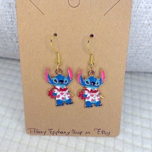 Disney Inspired Stitch earrings (Lover/ Elvis Stitch) NWT
